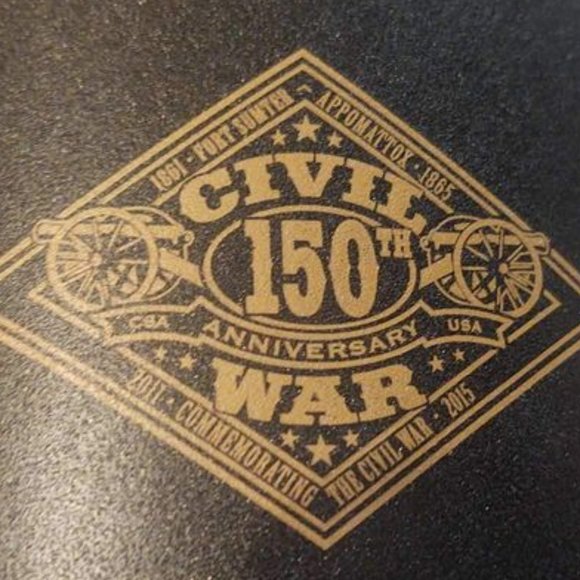 Promotional Civil War Black Flask with Threaded Lid and Clip - Picture 1 of 8